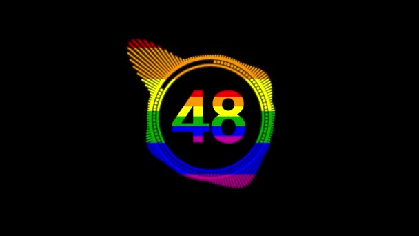Minuts Nedräkning Med Pride Flag Hbt — Stockvideo