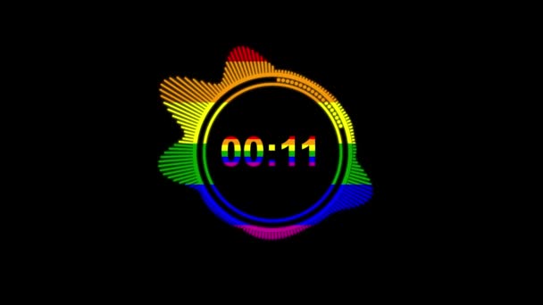 Eén Minuut Timer Met Pride Flag Van Lgbt — Stockvideo