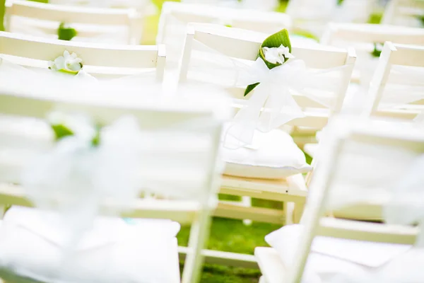 Wedding setup detail in garden — Stock Photo, Image