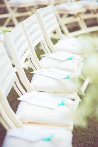 Wedding setup detail in garden (Vintage Style) — Stock Photo, Image