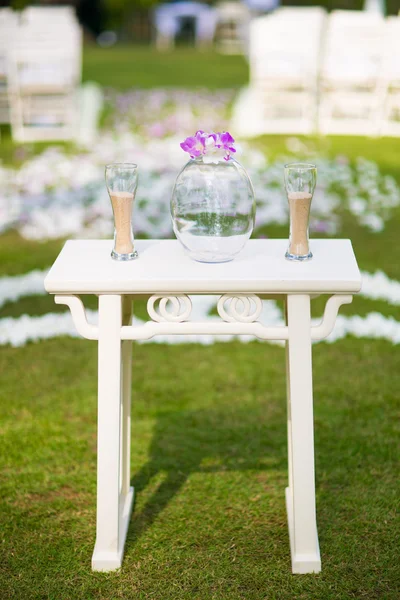 Wedding setup detail in garden — Stock Photo, Image