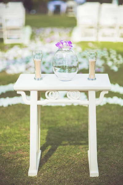 Wedding setup detail in garden (Vintage Style) — Stock Photo, Image