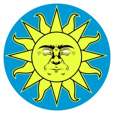 Retro güneş illustratin
