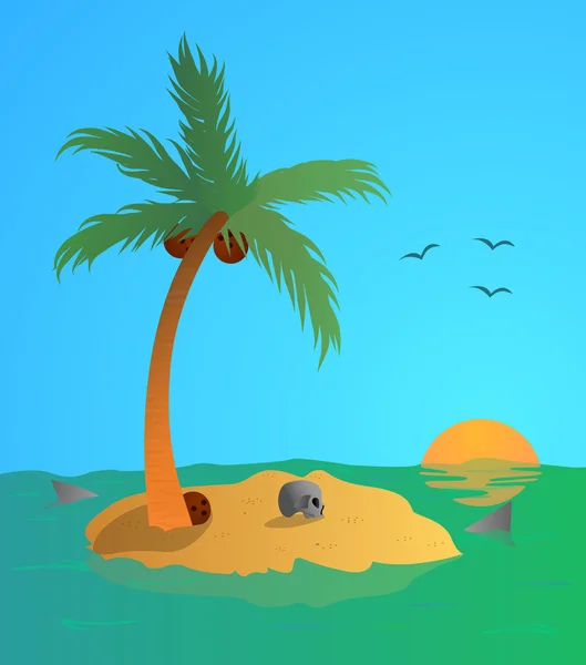 Desert island vector clip art — Stock Vector © Marcinska #8387060