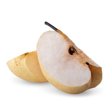 Çin armut meyvesi kırpma yolu ile beyaz arkaplanda izole.