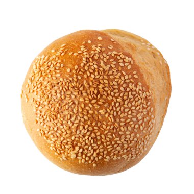 Beyaz arka planda izole edilmiş taze geleneksel ekmek..