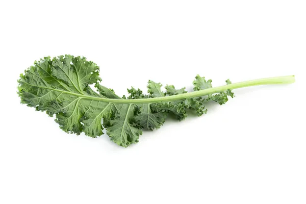 Verse Groene Bladeren Van Kale Groene Groentebladeren Geïsoleerd Een Witte — Stockfoto