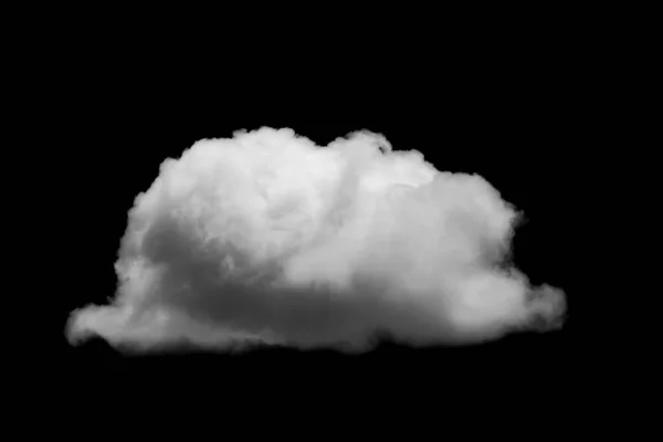 Λευκό Σύννεφο Απομονωμένο Μαύρο Φόντο Ρεαλιστικό Σύννεφο — Φωτογραφία Αρχείου
