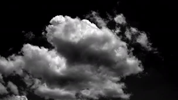 Aparte Witte Wolken Een Zwarte Achtergrond Hebben Echte Wolken Witte — Stockvideo