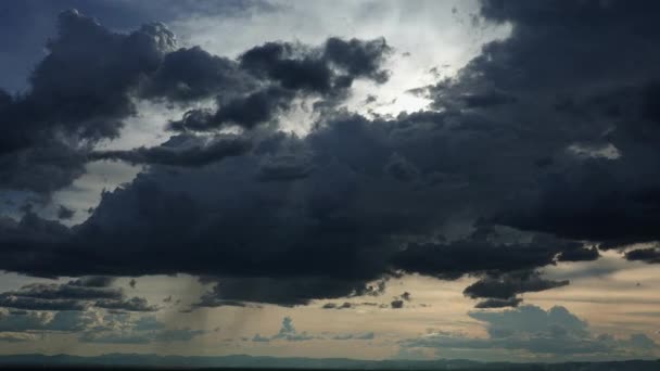 Tempo Lapso Natureza Ambiente Escuro Céu Nuvem Enorme Preto Movimento — Vídeo de Stock