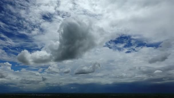 Tempo Lapso Nuvens Tempestuosas Fundo Preto Nuvens Tempestade Dramáticas Com — Vídeo de Stock