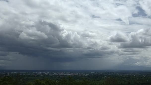 Zeitraffer Der Wolke Stürmischer Schwarzer Hintergrund Und Dramatische Gewitterwolken Mit — Stockvideo