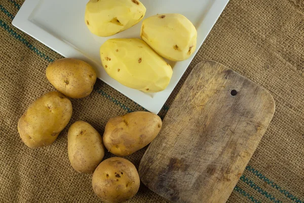 Preparación Patatas Para Cocinar Alimentación Saludable — Foto de Stock