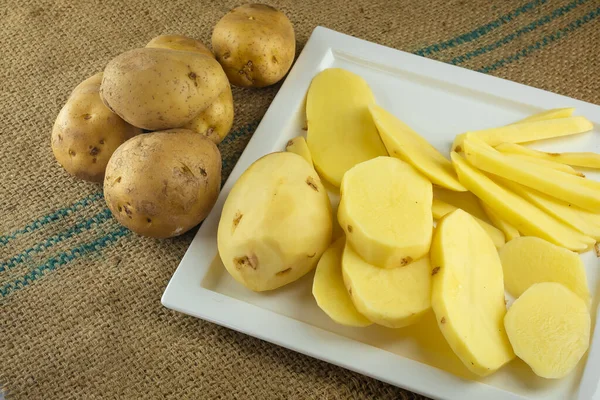 Preparación Patatas Para Cocinar Alimentación Saludable — Foto de Stock