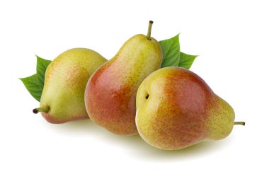 Yeşil Armutlar beyaz arkaplanda izole