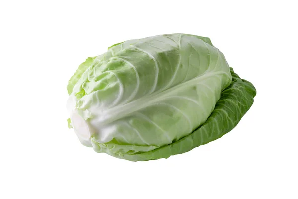 Fresh Green Cabbage Isolated White Background — Stock Photo, Image