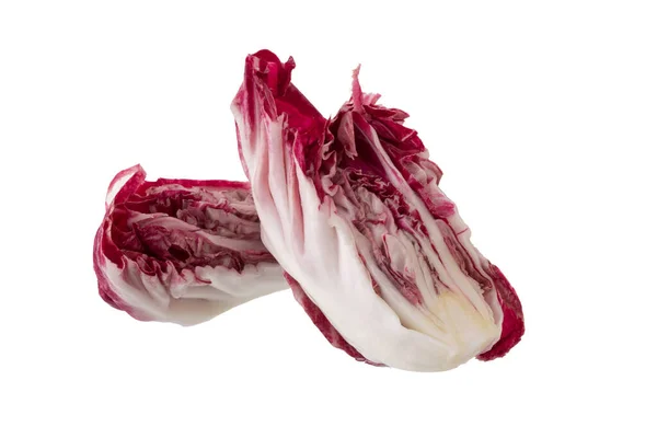 Radicchio Fehér Alapon Izolált Vörös Saláta — Stock Fotó