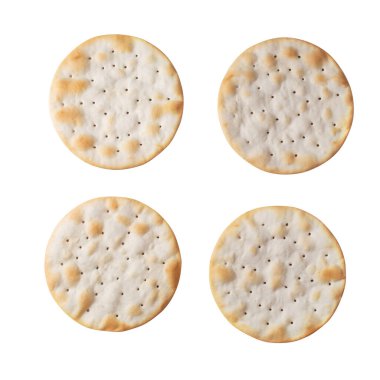 Beyaz bir arka plan üzerinde izole yuvarlak kraker. 