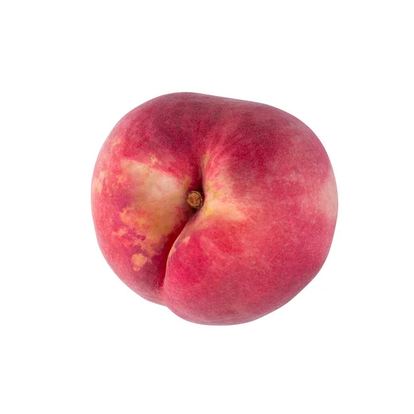 Peach 슬라이스 고립자를 배경에 — 스톡 사진