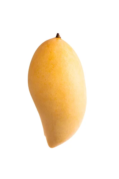 Mango Blokjes Plakjes Geïsoleerd Witte Achtergrond Met Knippad — Stockfoto