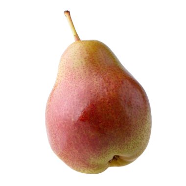 Beyaz arkaplanda yeşil armut meyvesi