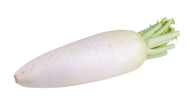 Beyaz bir arka plan üzerinde izole daikon turp