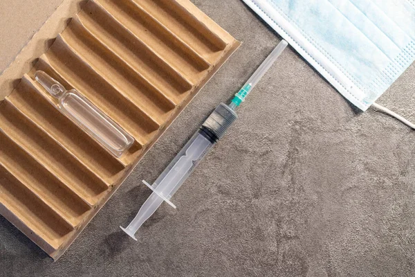 Vaccin Och Spruta För Injektion Det Används För Förebyggande Immunisering — Stockfoto