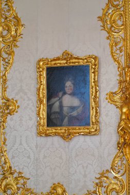 1.07.2021 Rusya St. Petersburg. Salonun içi, Catherine Sarayı, Tsarskoe Selo, Puşkin.