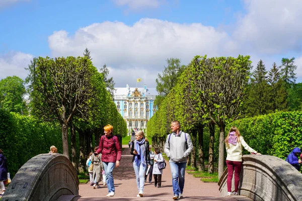 2021 Rússia São Petersburgo Vista Beco Catherine Park Tsarskoe Selo — Fotografia de Stock