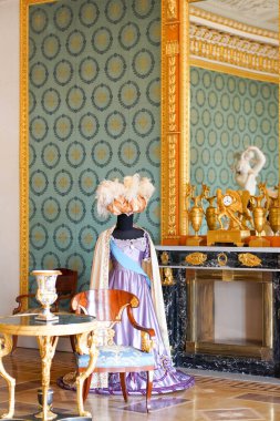 1.07.2021 Rusya St. Petersburg. Salonun içinde, Elaginsky Sarayı, adada.