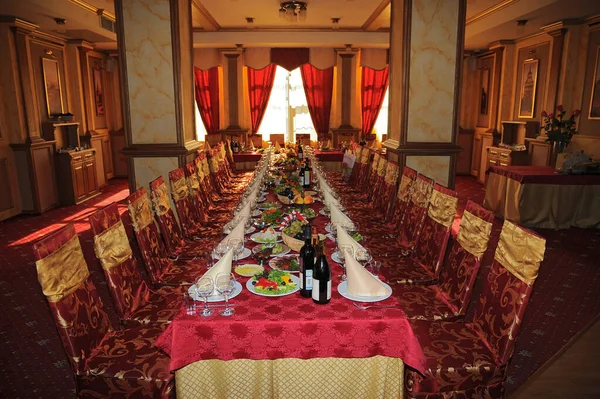 Restaurante Mesas Preparadas Para Celebración — Foto de Stock