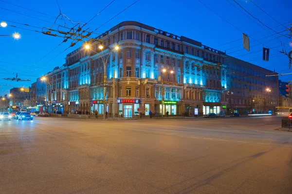 Rostov Don Encrucijada Bolshaya Sadovaya Voroshilovsky Avenida — Foto de Stock