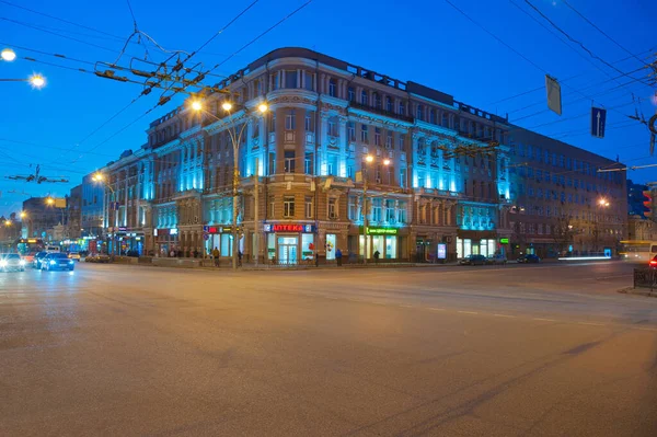 Rostow Don Die Kreuzung Der Bolschaja Sadowaja Und Woroschilowskij Allee — Stockfoto