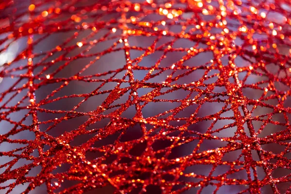 Rojo Navidad Juguete Macro Textura Fondo Abstracto Bola Transparente Rojo — Foto de Stock