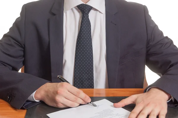 Businessman signing documents — Stock Photo, Image