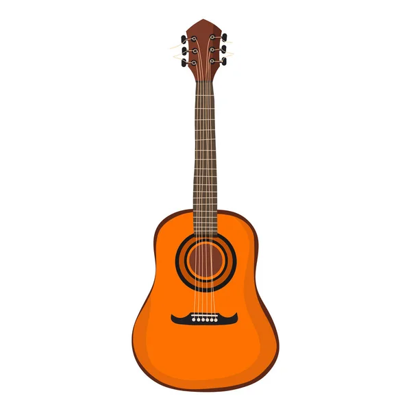 Flache Gitarren Akustische Gitarre Auf Weißem Hintergrund — Stockfoto