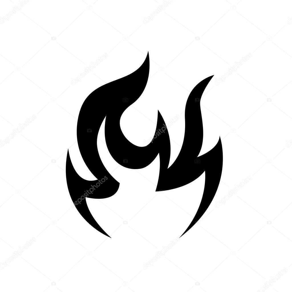 Fire line illustration. Black and white graphics. Element for logo