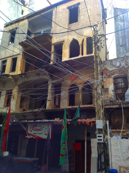 Edifício velho da ruína. Beirute, Líbano — Fotografia de Stock