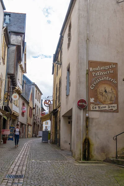 Morlaix França Agosto 2019 Vista Uma Rua Estreita Centro Histórico — Fotografia de Stock