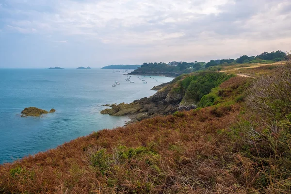 Pointe Grouin Malowniczy Widok Skaliste Wybrzeże Pobliżu Cancale Bretanii Francja — Zdjęcie stockowe