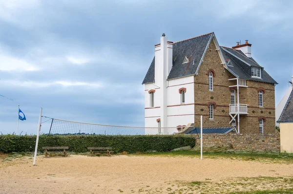 Roscoff France Août 2019 Paysage Urbain Avec Bâtiments Résidentiels Anciens — Photo