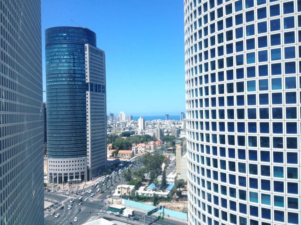 Azrieli felhőkarcolók, Tel Aviv, Izrael — Stock Fotó