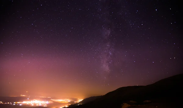 Cielo nocturno con Vía Láctea — Foto de Stock