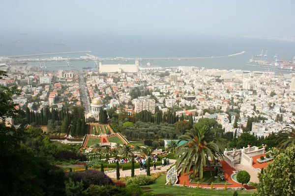 Záliv Haifa s přístavem v zadní — Stock fotografie