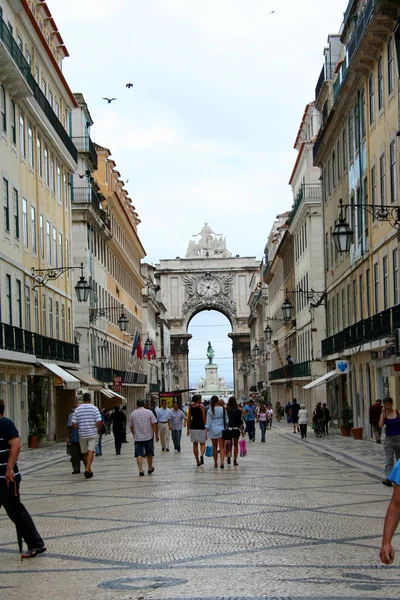 Praca comercio (commerce square) in Lissabon, portugal — Stockfoto