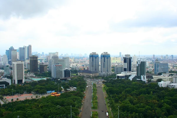 Panorama da cidade de Jacarta na Indonésia — Fotografia de Stock