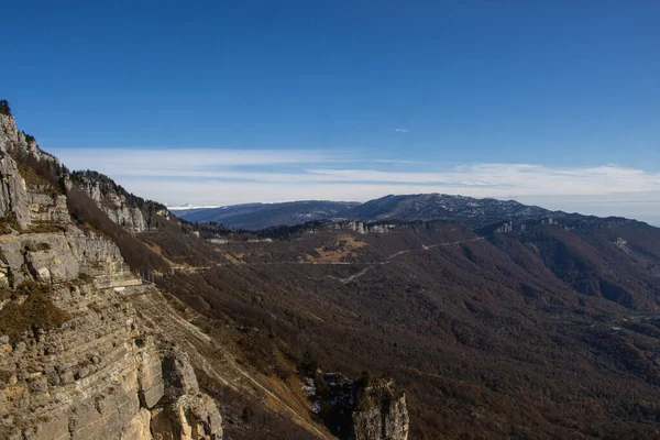 Tolles Panorama Vom Tskhrajvari Gebirge Oberhalb Der Stadt Tkibuli Region — Stockfoto