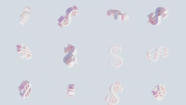 Usd Währungssymbol Usa Fiat Money Dollarzeichen Design Von Farbenfrohen Typografie — Stockvideo