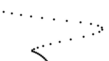 Beyaz arka planda dağınık siyah noktalar. Soyut tek renkli şekiller.