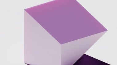 Karmaşık geometrik şeklin dönüşü. Minimum hareket tasarımı. Beyaz arkaplanda 3d oluşturulmuş nesne canlandırması.